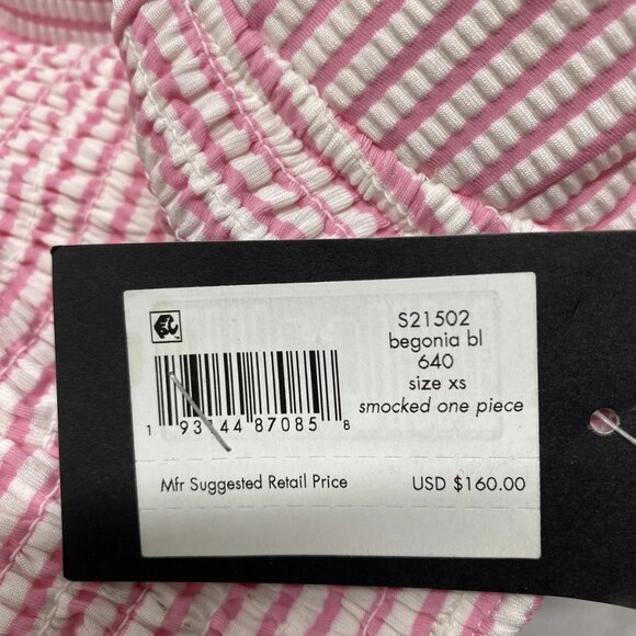 Kate Spade Smocked Begonia One-Piece Swimsuit • Size XS • Pink/White - Picture 12 of 12